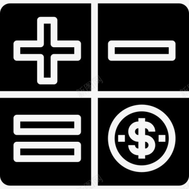 计算器金融货币3实心图标图标