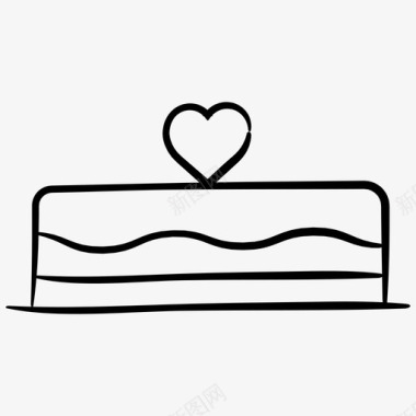 蛋糕爱情婚礼手绘图标图标