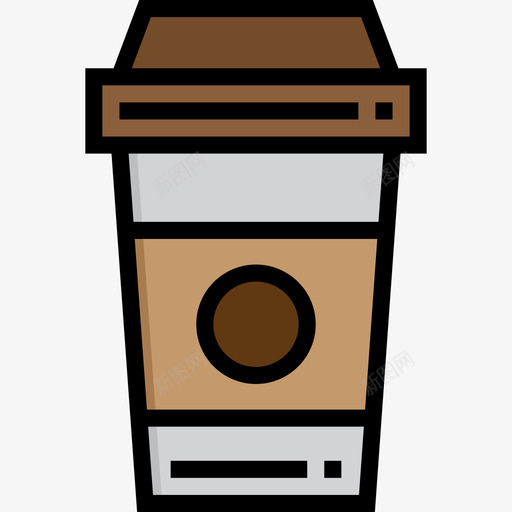 咖啡杯办公用品4个线性颜色图标svg_新图网 https://ixintu.com 办公用品4个 咖啡杯 线性颜色