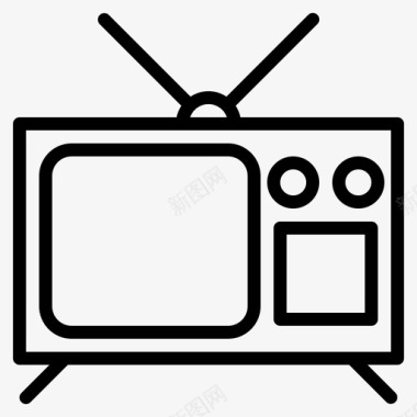 电视复古屏幕声音图标图标