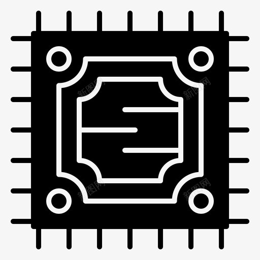 cpu微芯片处理器图标svg_新图网 https://ixintu.com cpu 处理器 字形 实体 工程 芯片