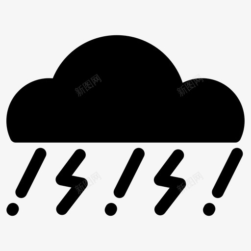 雷雨云预报图标svg_新图网 https://ixintu.com 天气 季节 稳定 雷雨 预报
