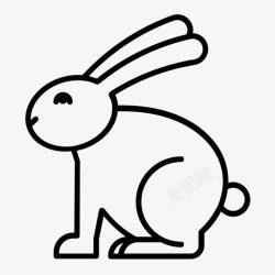 甜蜜兔子兔子动物复活节图标高清图片