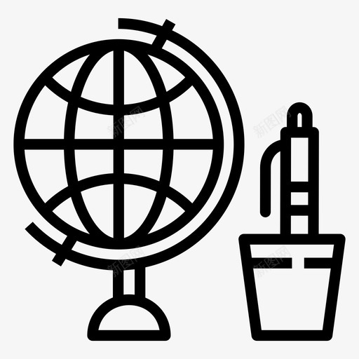 全球教育全球学习办公桌配件图标svg_新图网 https://ixintu.com 世界学习 全球学习 全球教育 办公桌配件 在线讲座 教育线图标 电子书 视频教程