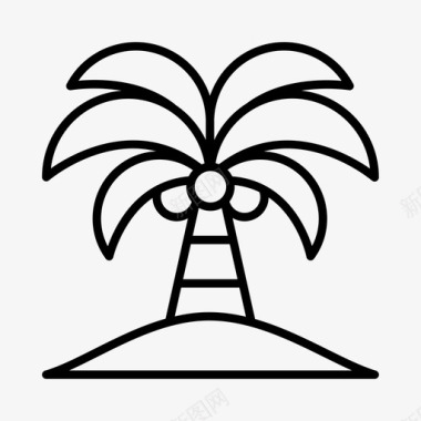 棕榈树海洋航海图标图标