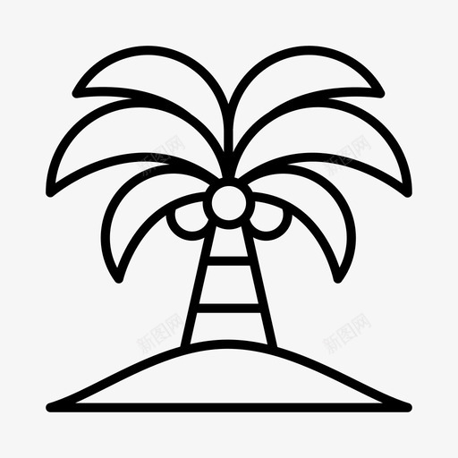棕榈树海洋航海图标svg_新图网 https://ixintu.com 棕榈树 海军 海洋 航海