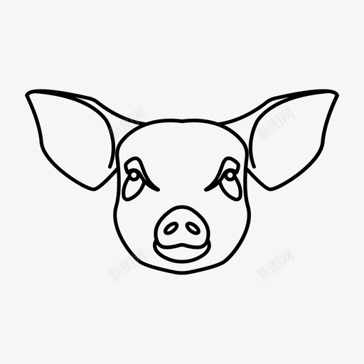 猪动物农场图标svg_新图网 https://ixintu.com 农场 动物 动物脸轮廓 宠物 猪 猪脸