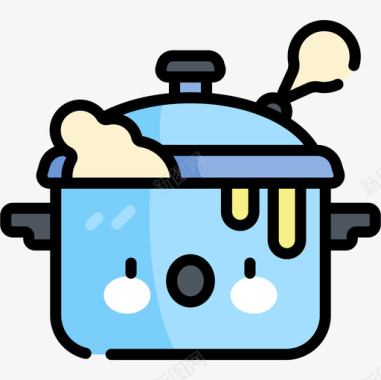 锅烹饪16线性颜色图标图标