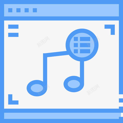 音乐接口77蓝色图标svg_新图网 https://ixintu.com 接口77 蓝色 音乐