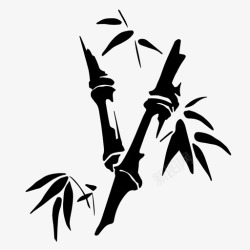 四种动物图标竹子四种优雅的植物韩国图标高清图片