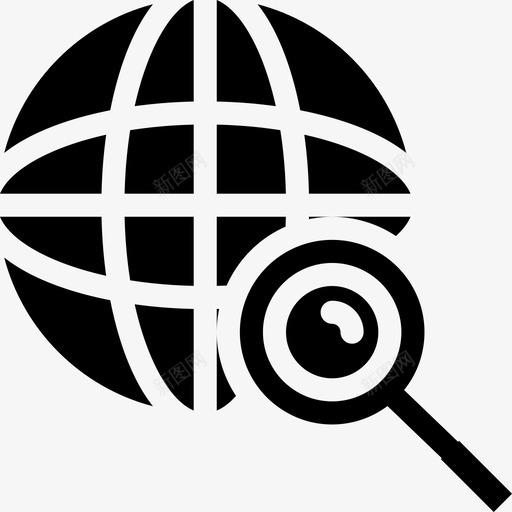 地球仪定位搜索图标svg_新图网 https://ixintu.com 地球仪 定位 搜索 运输 配送