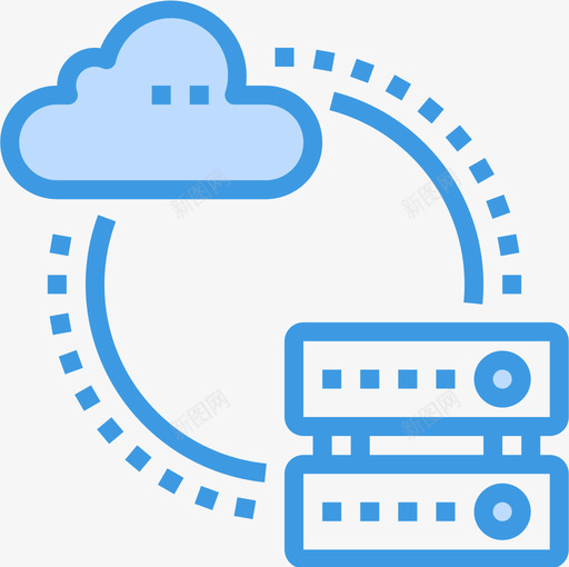 云计算云技术24蓝色图标svg_新图网 https://ixintu.com 云计算 技术 蓝色