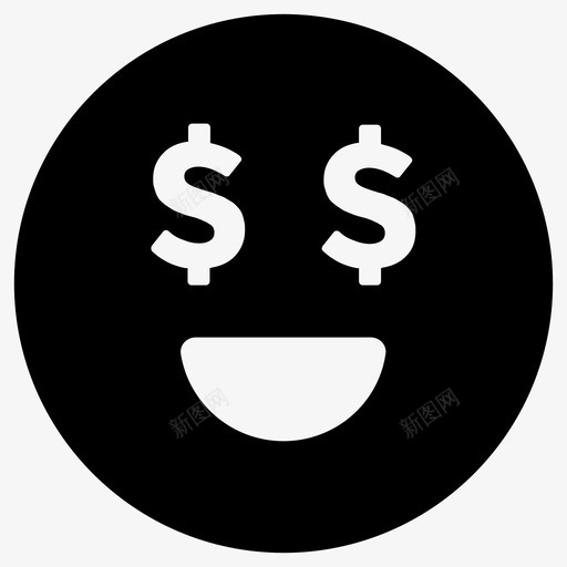 有钱微笑笑脸图标svg_新图网 https://ixintu.com 微笑 有钱 笑脸
