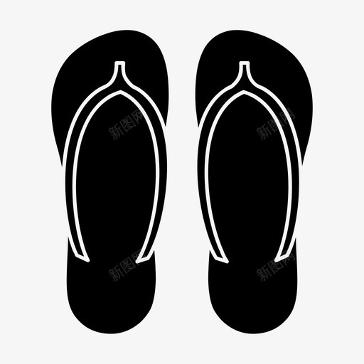 拖鞋沙滩鞋鞋图标svg_新图网 https://ixintu.com 夏季 拖鞋 沙滩