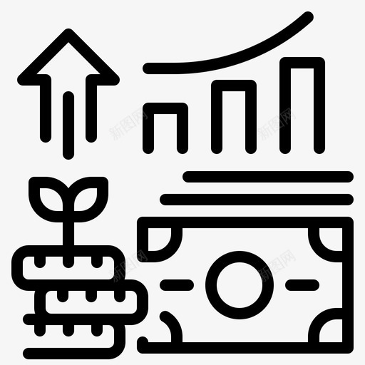 投资货币商业金融图标svg_新图网 https://ixintu.com 利润 商业 图标 投资 货币 金融