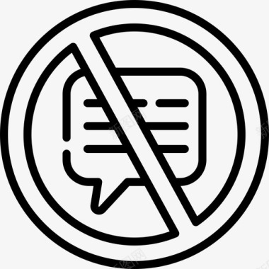 说话信号禁止7线性图标图标