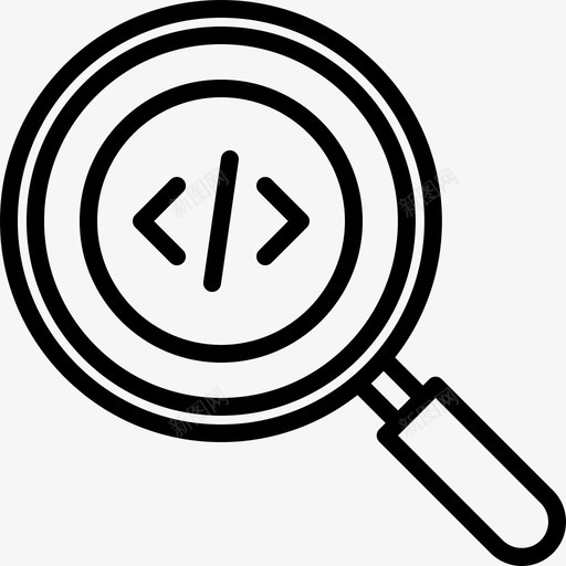 代码开发人员放大镜图标svg_新图网 https://ixintu.com 代码 开发人员 搜索 放大镜