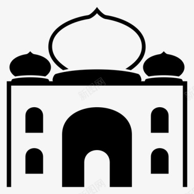 清真寺礼拜祈祷图标图标