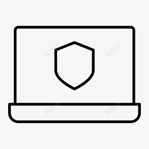 安全设备笔记本电脑图标svg_新图网 https://ixintu.com 业务 企业 保护 初创 图标 安全 电脑 笔记本 线图 设备