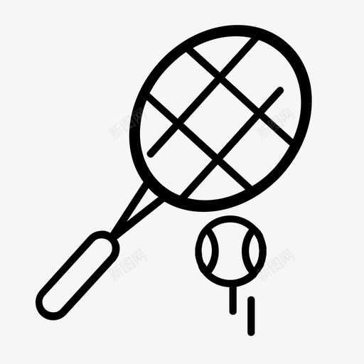 网球羽毛球球图标svg_新图网 https://ixintu.com 球拍 网球 羽毛球 运动