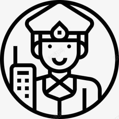 警察职业化身15直系图标图标
