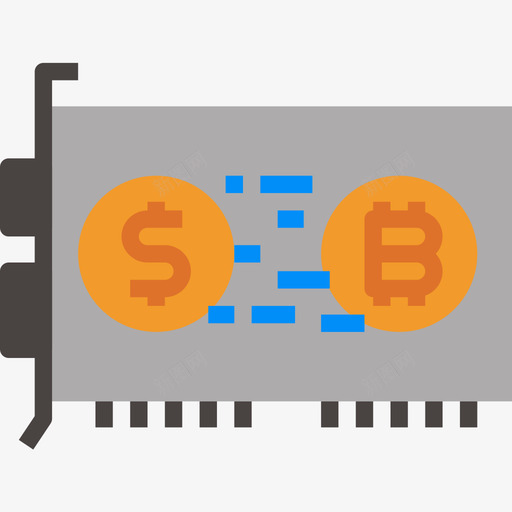 图形卡比特币85扁平图标svg_新图网 https://ixintu.com 图形卡 扁平 比特币85