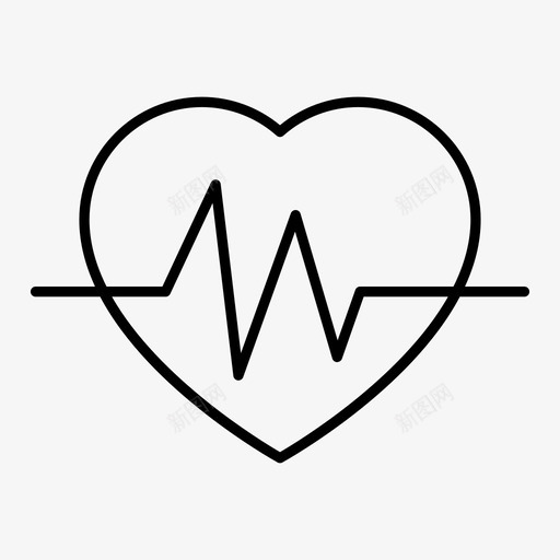 健康心脏生命图标svg_新图网 https://ixintu.com 健康 健身 医疗 图标 心脏 生命 线图 脉搏