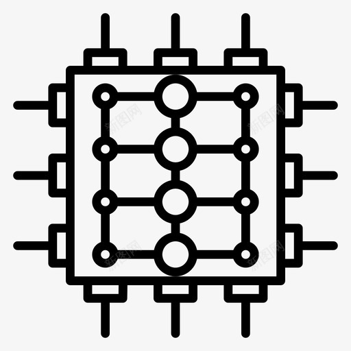 芯片数据网络图标svg_新图网 https://ixintu.com 处理器 数据 服务器 网络 芯片