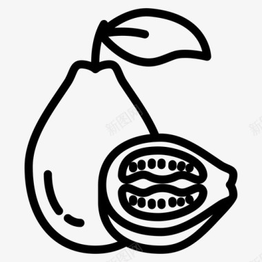 番石榴果食品热带图标图标