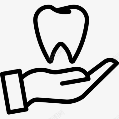 牙齿牙齿18线形图标图标