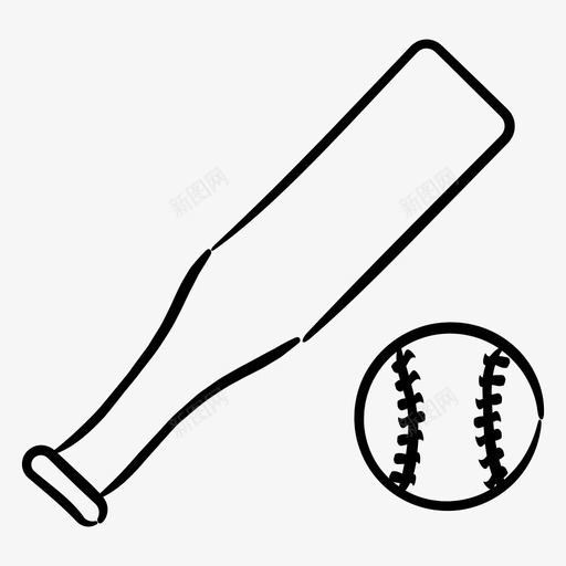 棒球运动手绘图标svg_新图网 https://ixintu.com 图标 手绘 棒球 运动
