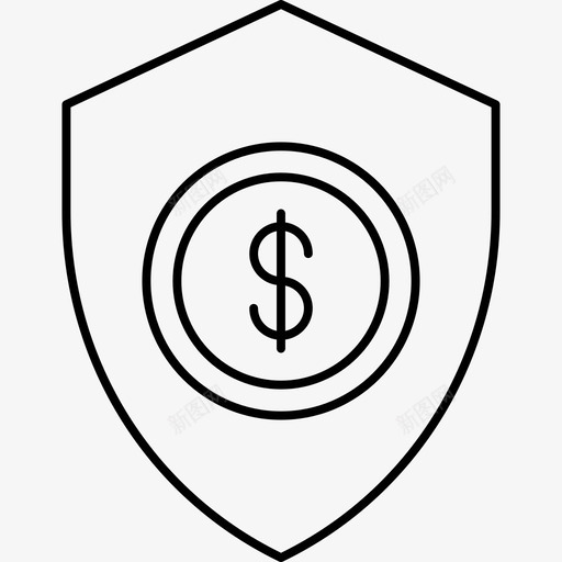 盾牌美元货币图标svg_新图网 https://ixintu.com 保护 商业 图标 安全 技术 盾牌 线图 美元 货币