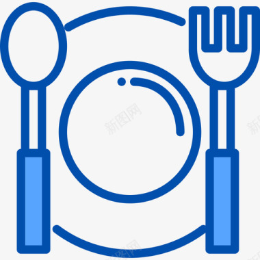 餐厅厨房64蓝色图标图标