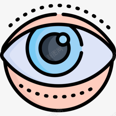 眼睛整形手术5线颜色图标图标