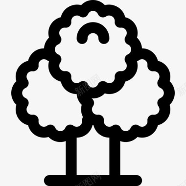 树树6线形图标图标