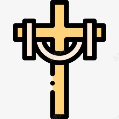 十字架复活节第9天线形颜色图标图标