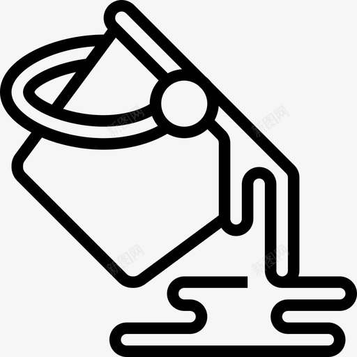 油漆桶平面工具13线性图标svg_新图网 https://ixintu.com 工具 平面设计 油漆 漆桶 线性