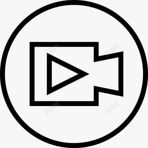 视频接口按钮7线性图标svg_新图网 https://ixintu.com 按钮 接口 线性 视频