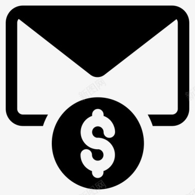 汇票邮件信封货币化图标图标