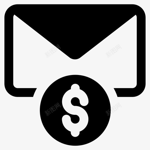 汇票邮件信封货币化图标svg_新图网 https://ixintu.com 信封 发送 图标 字形 汇票 网络 货币 货币化 邮件