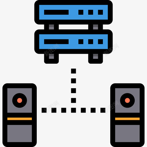 家庭计算机网络4线颜色图标svg_新图网 https://ixintu.com 家庭 计算机网络 颜色