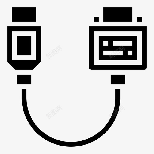 迷你显示端口电缆线路图标svg_新图网 https://ixintu.com 显示 电缆 端口 类型 线路 连接器 迷你