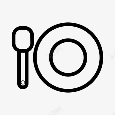 盘子和勺子厨师厨房图标图标