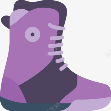 靴子冬季运动27扁平图标图标