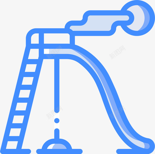 滑梯游乐场4蓝色图标svg_新图网 https://ixintu.com 游乐场 滑梯 蓝色