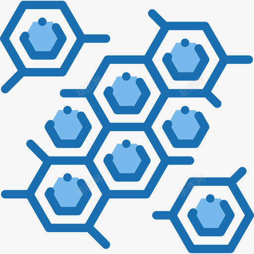 分子医疗和医院3蓝色图标svg_新图网 https://ixintu.com 分子 医疗 医院 蓝色