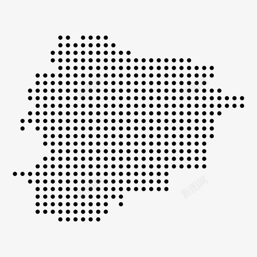 安道尔国家虚线地图图标svg_新图网 https://ixintu.com 国家 地图 欧洲 虚线 道尔