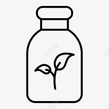 罐子瓶子叶子图标图标