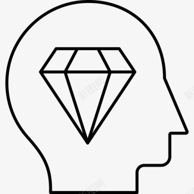 钻石大脑宝石图标图标