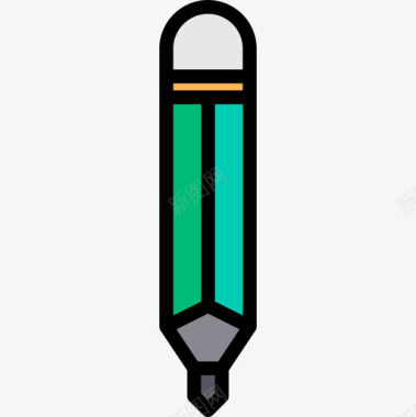 铅笔办公文具14线颜色图标图标